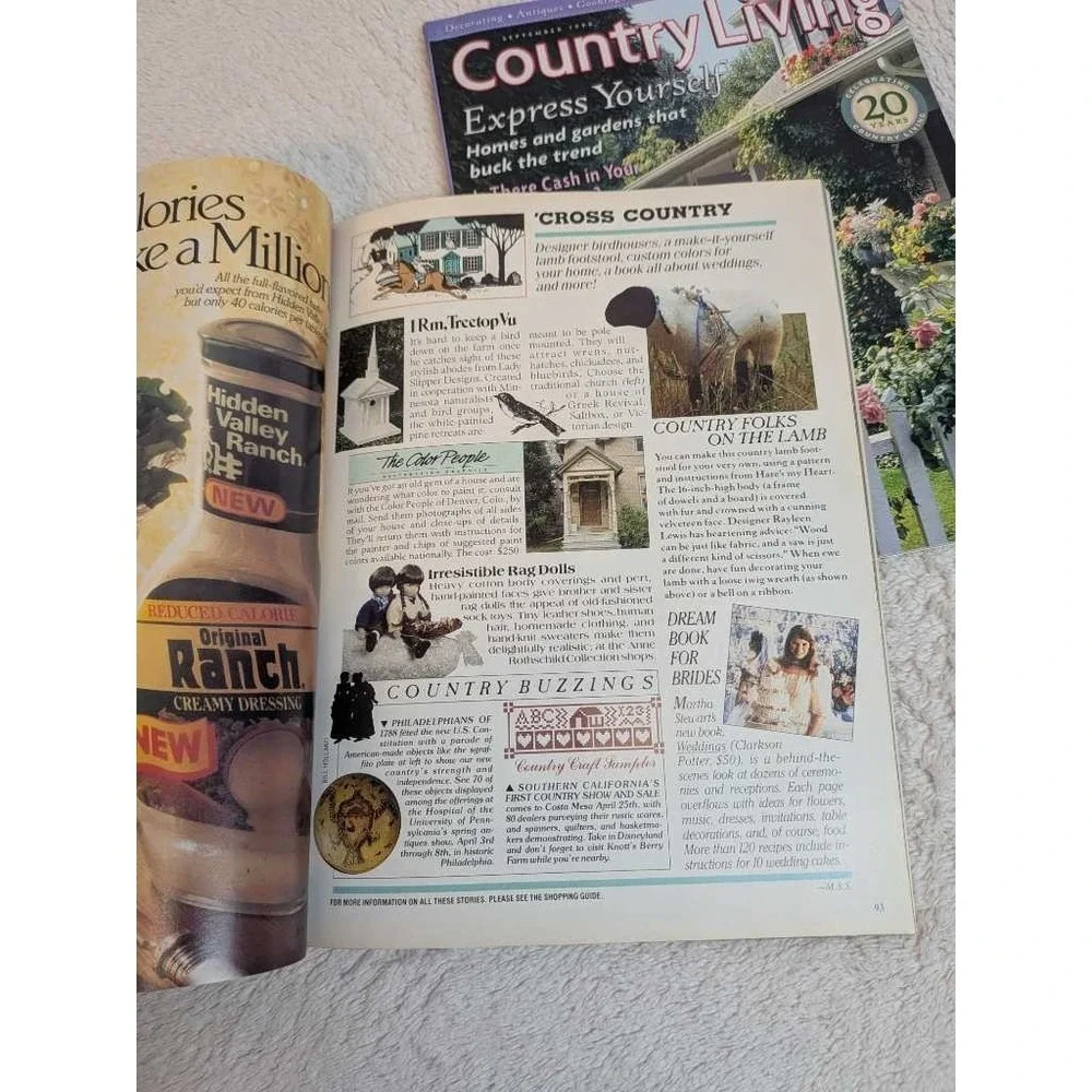 Country Living Magazine Lot - 5 Issues Decorating Cooking Antiques Real‎ Estate