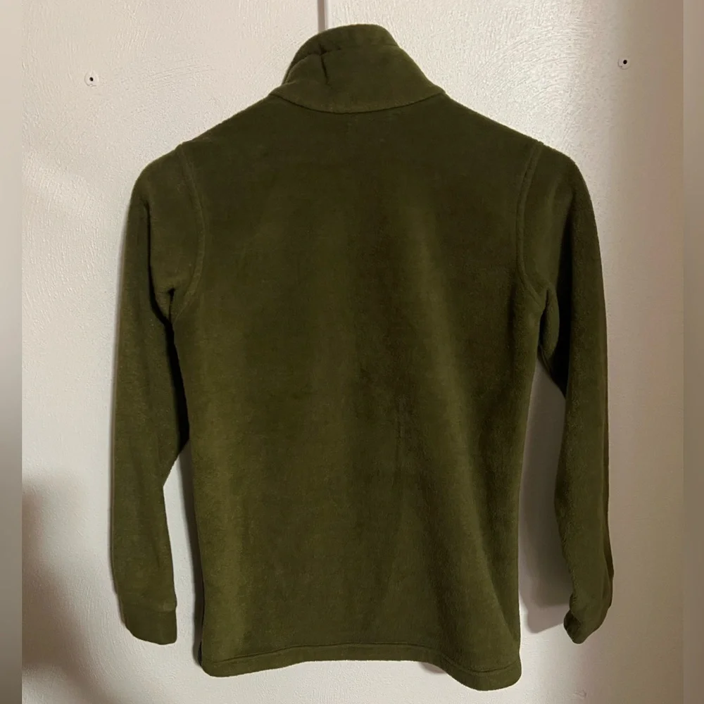 COLUMBIA Classic Full Zip Lightweight Fleece Jacket Green Black Boy's Size M GUC