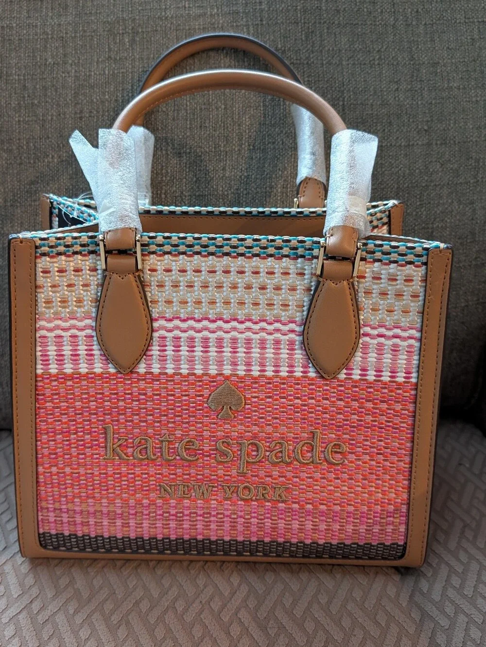 kate spade Ellie Straw Small Tote NWT