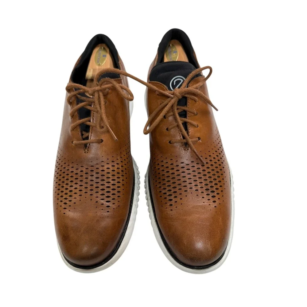 Cole Haan Men's 2.ZERØGRAND Laser Wingtip Oxfords size 12 brown/tan‎