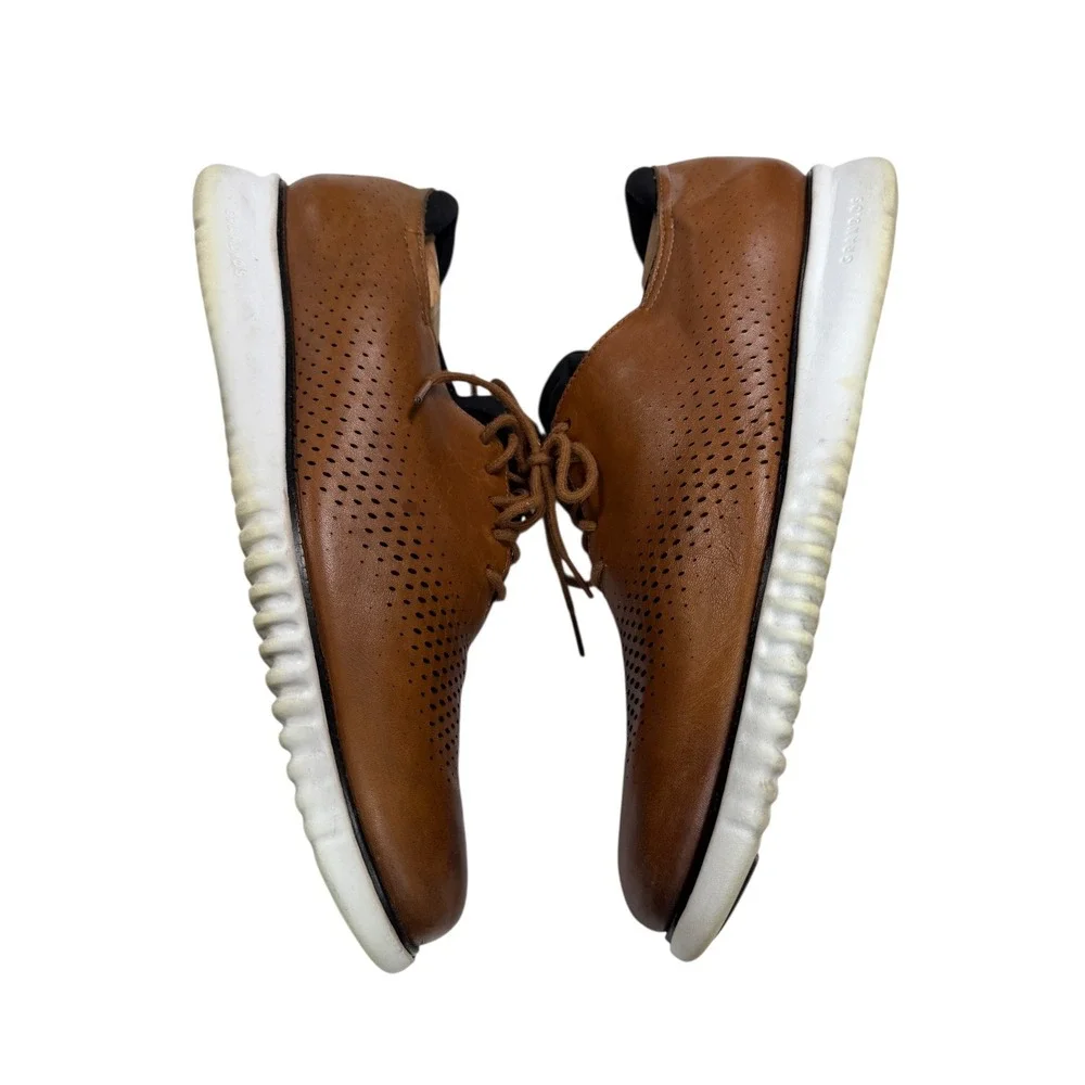Cole Haan Men's 2.ZERØGRAND Laser Wingtip Oxfords size 12 brown/tan‎