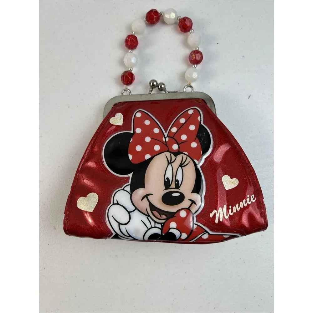 Disney Parks Minnie Mouse Purse Bag Red & White Polka‎ Dots Kiss Clasp Closure