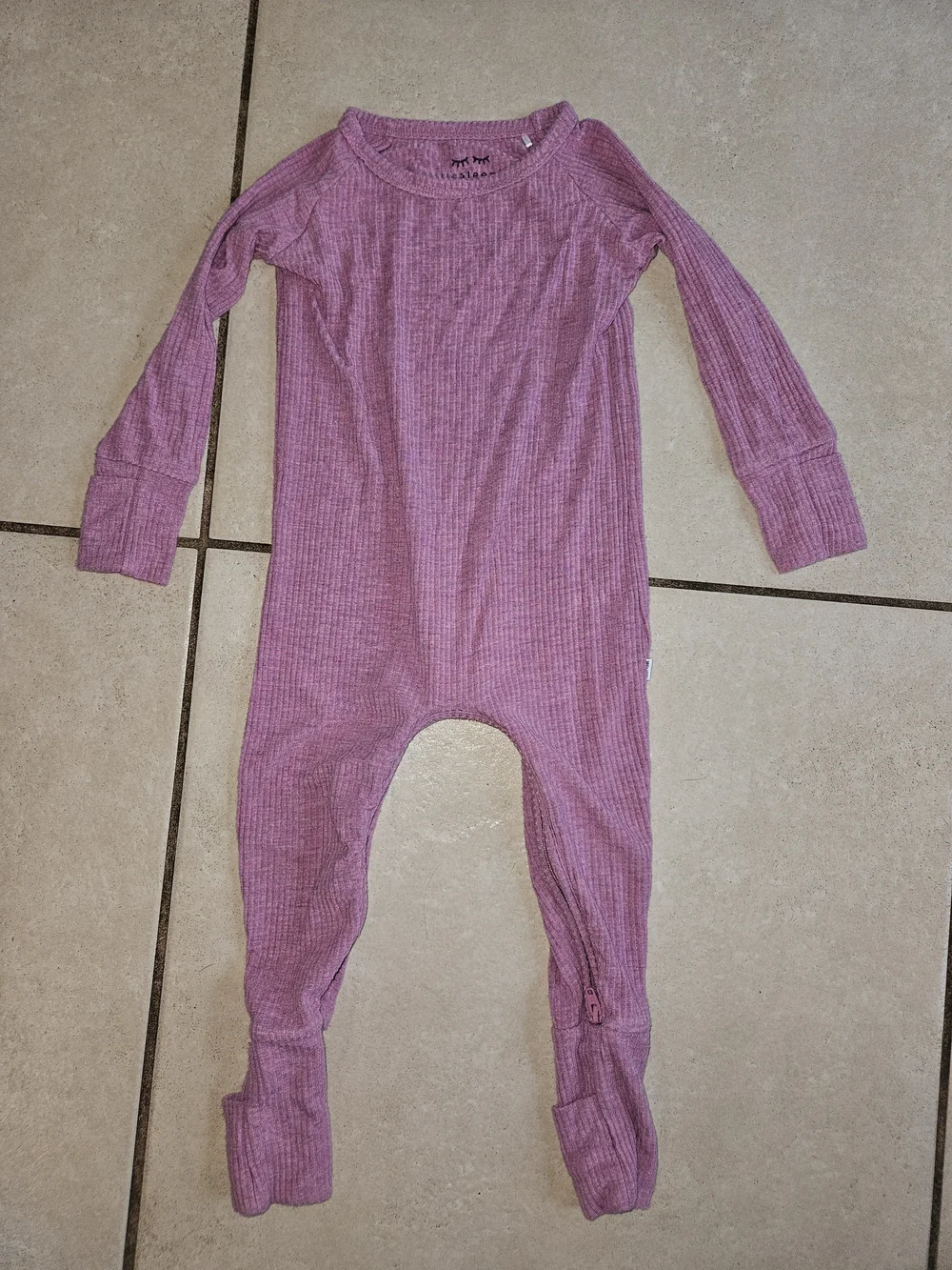 Little Sleepies Mauve Ribbed Long-Sleeve One-Piece Pajama