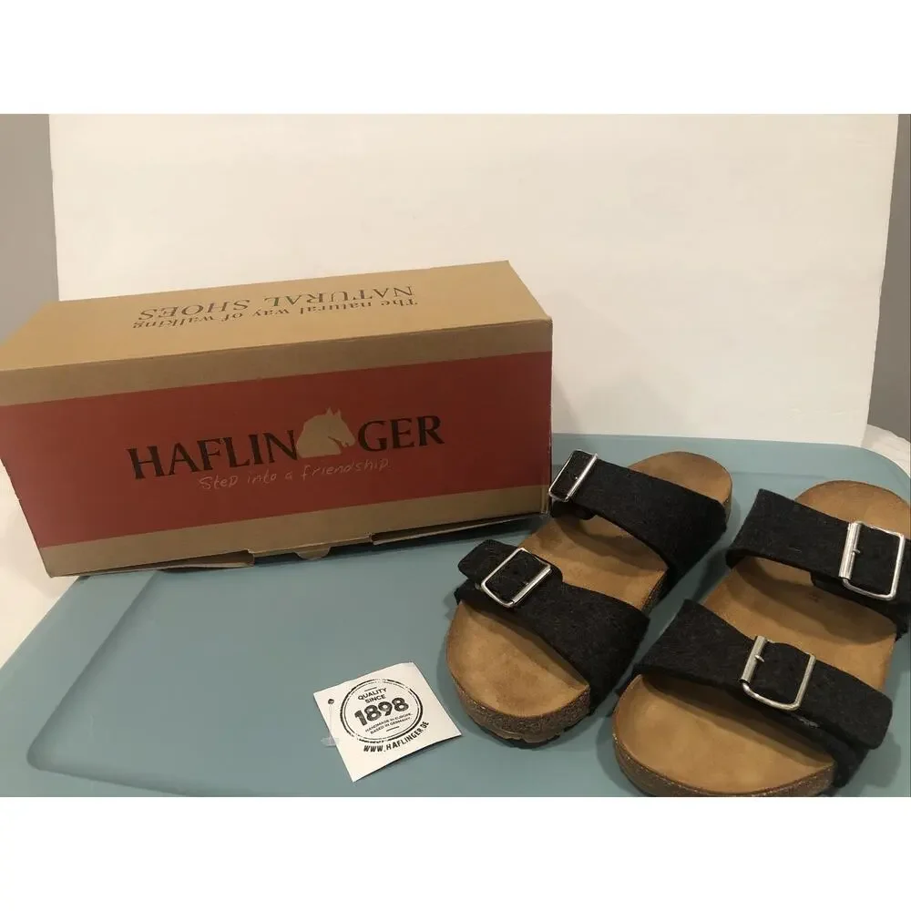 Haflinger Anabel Sandal Slip On Felted Wool EU 41‎ / US 10 with Box