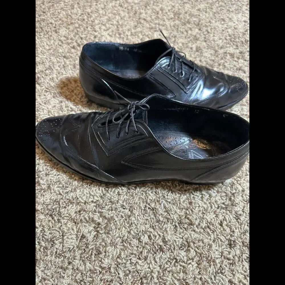 Giorgio Brutini Black Leather Oxford Dress Shoes  Size‎ 12