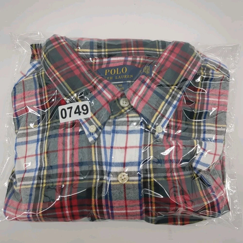Polo Ralph Lauren Shirt Mens XL Classic Fit Performance Plaid Button Long Sleeve