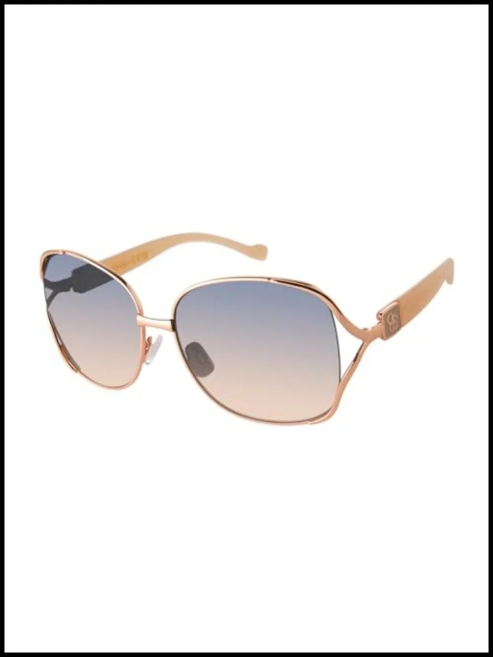 Oversized Square Metal Sunglasses with UV400 Protection