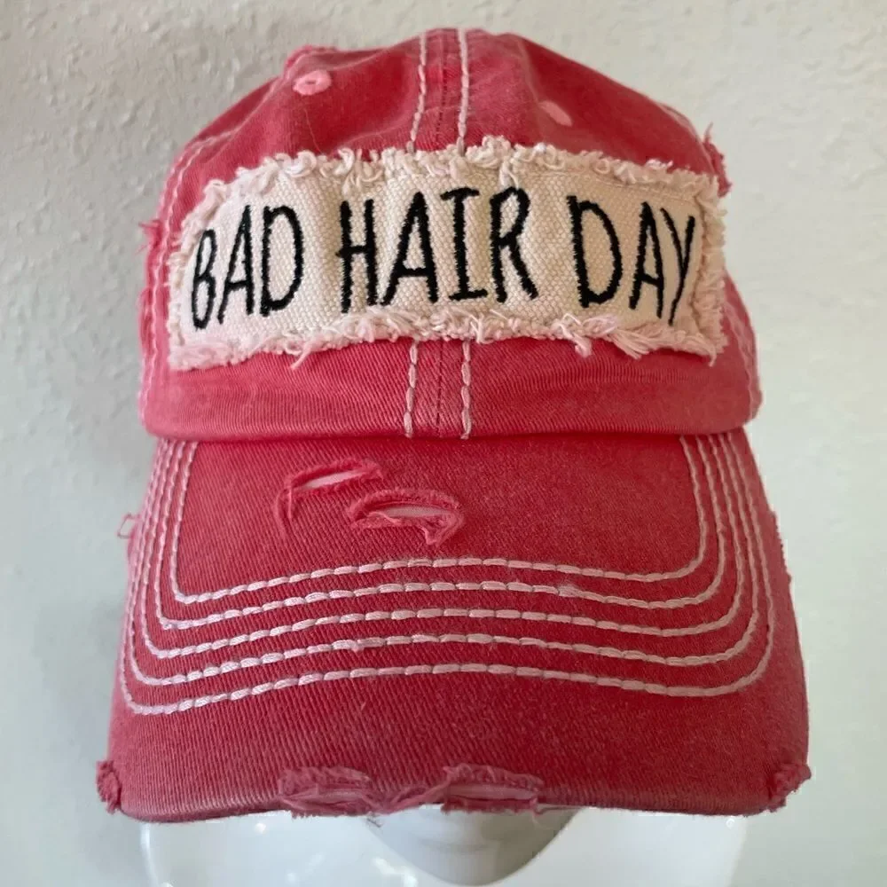 KBethos Bad Hair Day Distressed Hat EUC