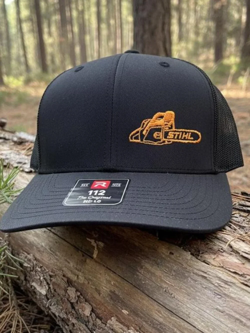 Retro Chainsaw Power Tool Trucker Hat Vintage Orange Logging Richardson 112 80s