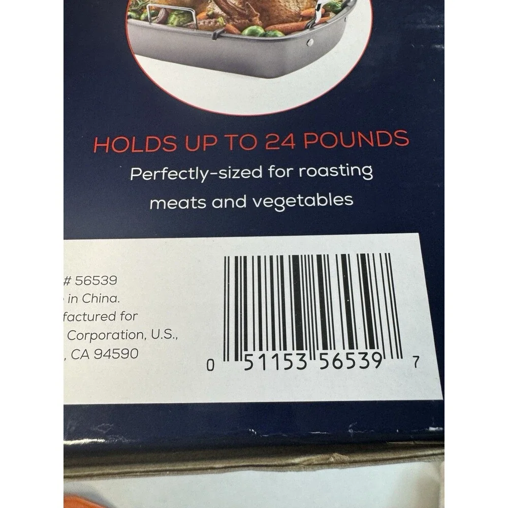 Circulon Total Bakeware Nonstick Roaster, Roasting Pan with Rack, 17x13 inch NEW
