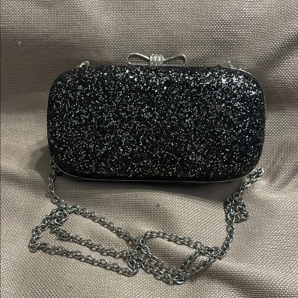 Inc International Concepts Bow Glitter Clutch