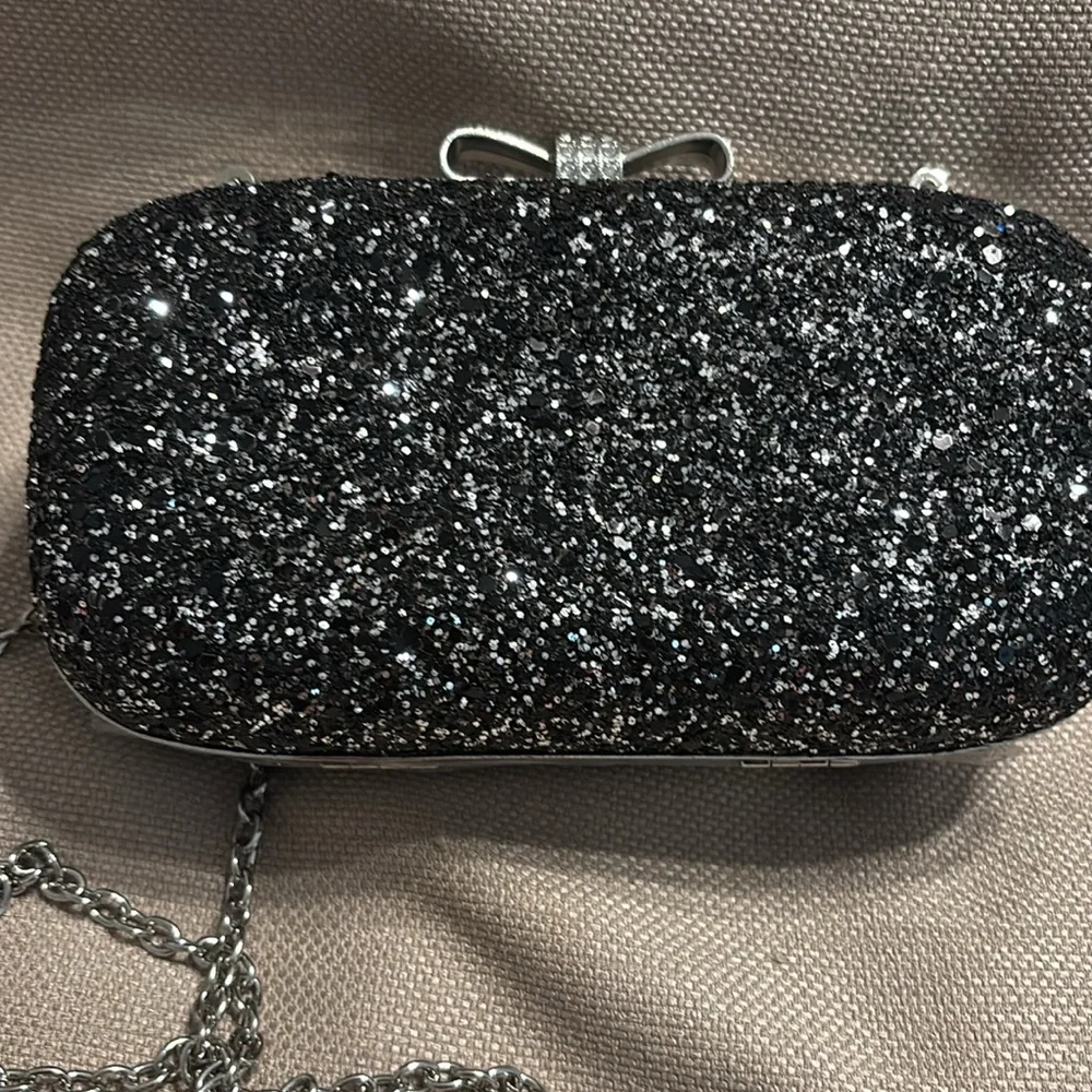 Inc International Concepts Bow Glitter Clutch