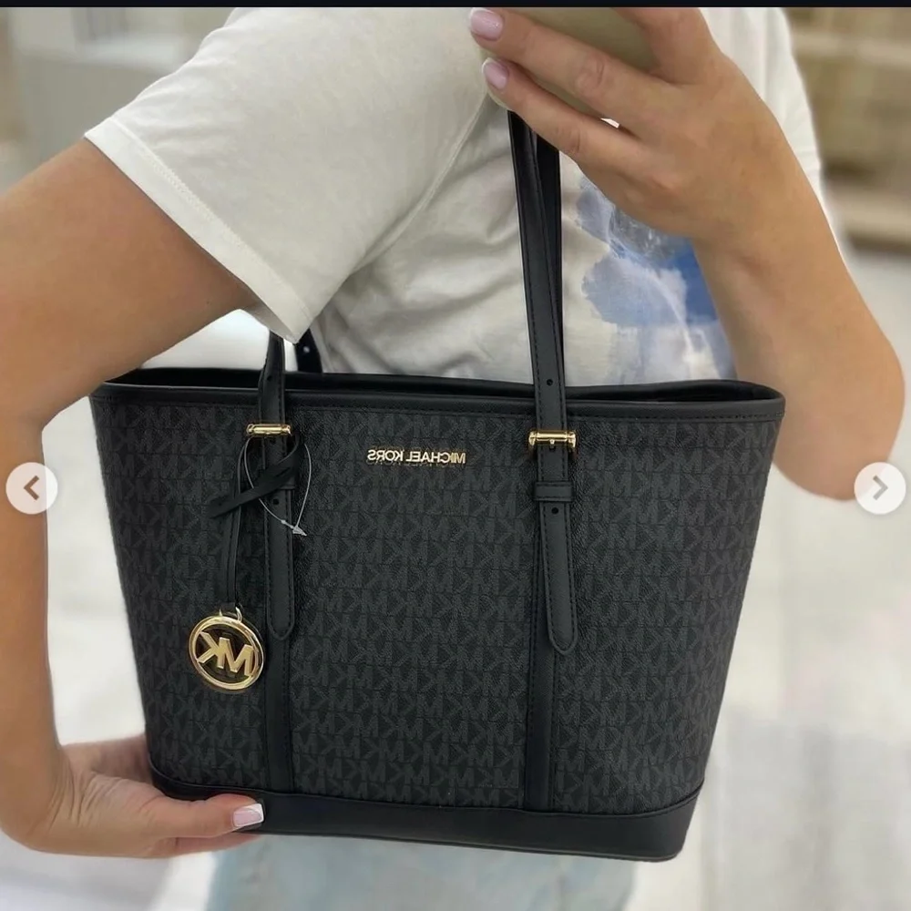 Michael Kors Jet Set‎ Travel Medium Logo Tote – Black