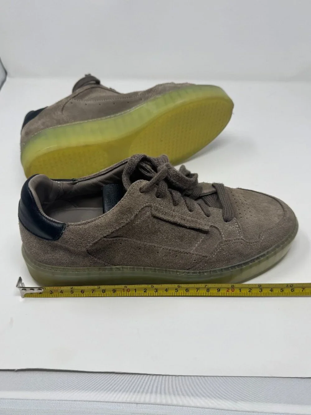AllSaints Made in Portugal Suede Sneakers EU 40 Gray Taupe Gum Sole Casual Shoes