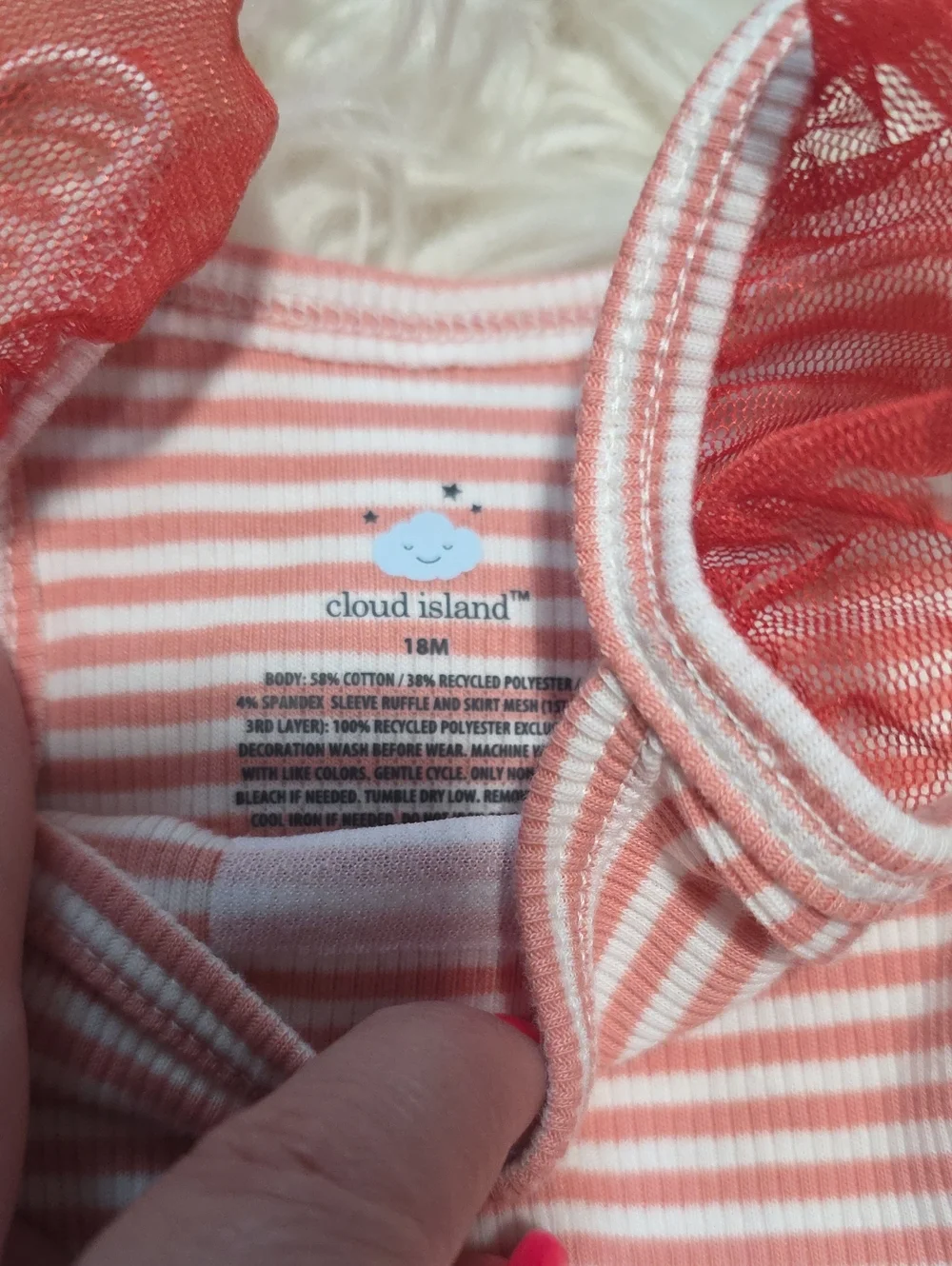 NWT Cloud Island Striped Tulle Onesie- 18 Months