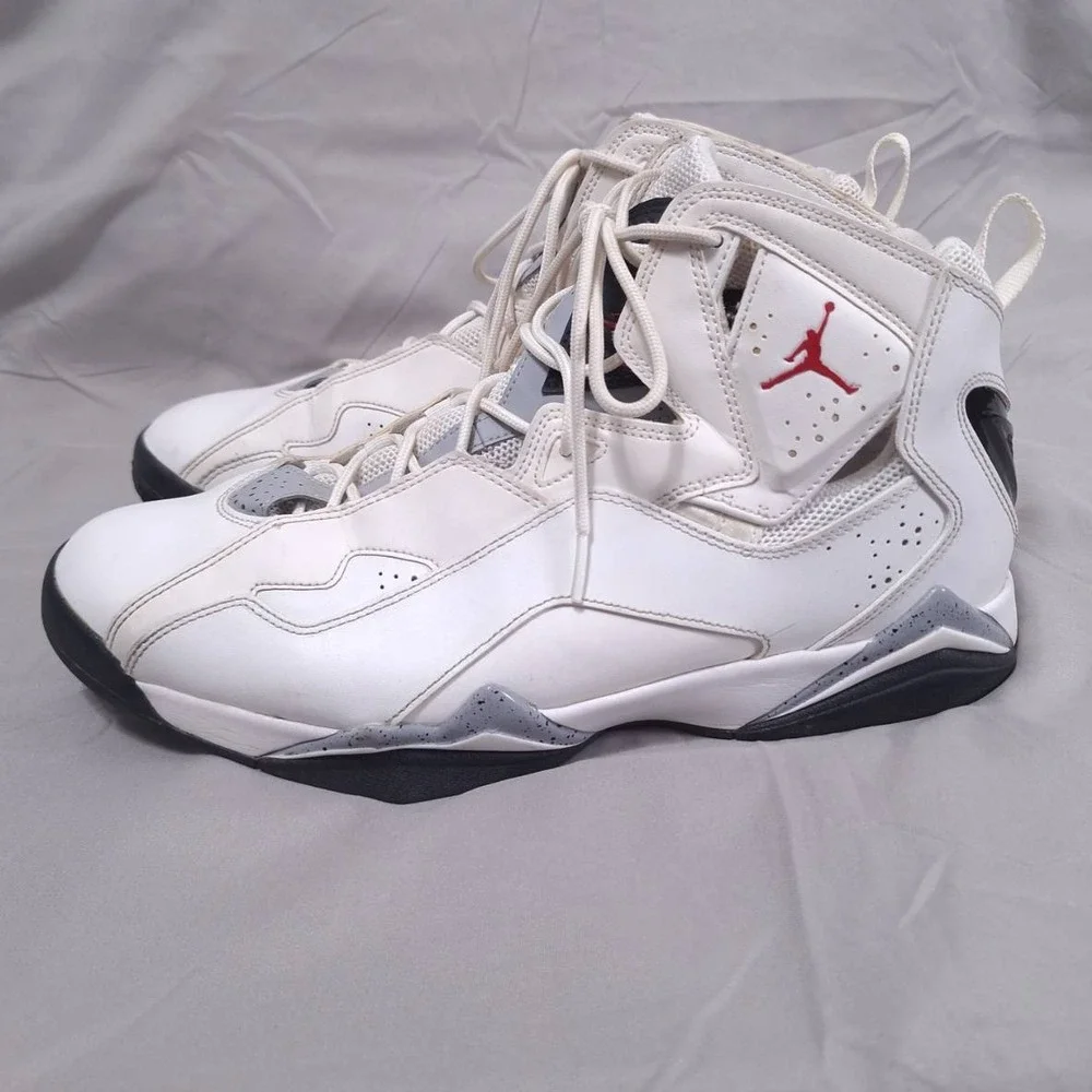 Nike Jordan True Flight Sz 13 High Top‎ Basketball Shoes White Cement Sneakers