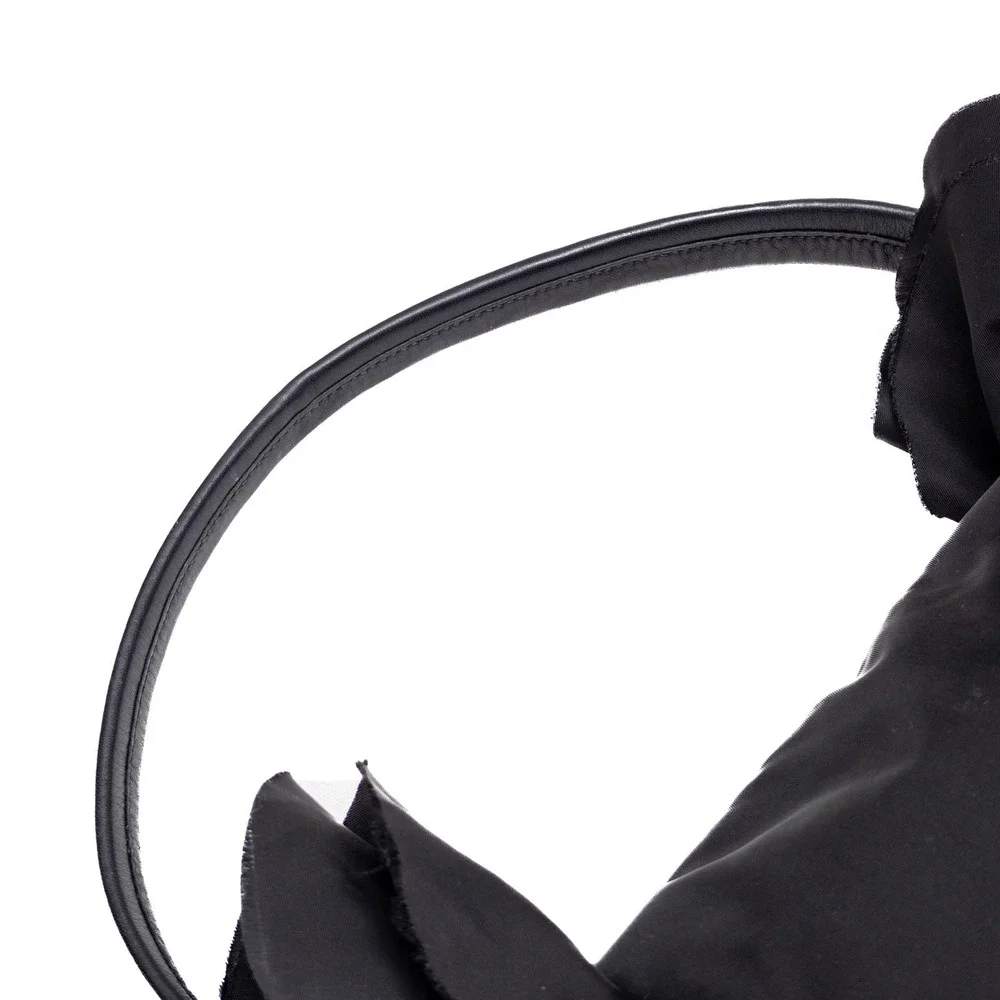 Authentic Women's Prada Tessuto‎ Black Nylon Ruffle Shoulder Bag