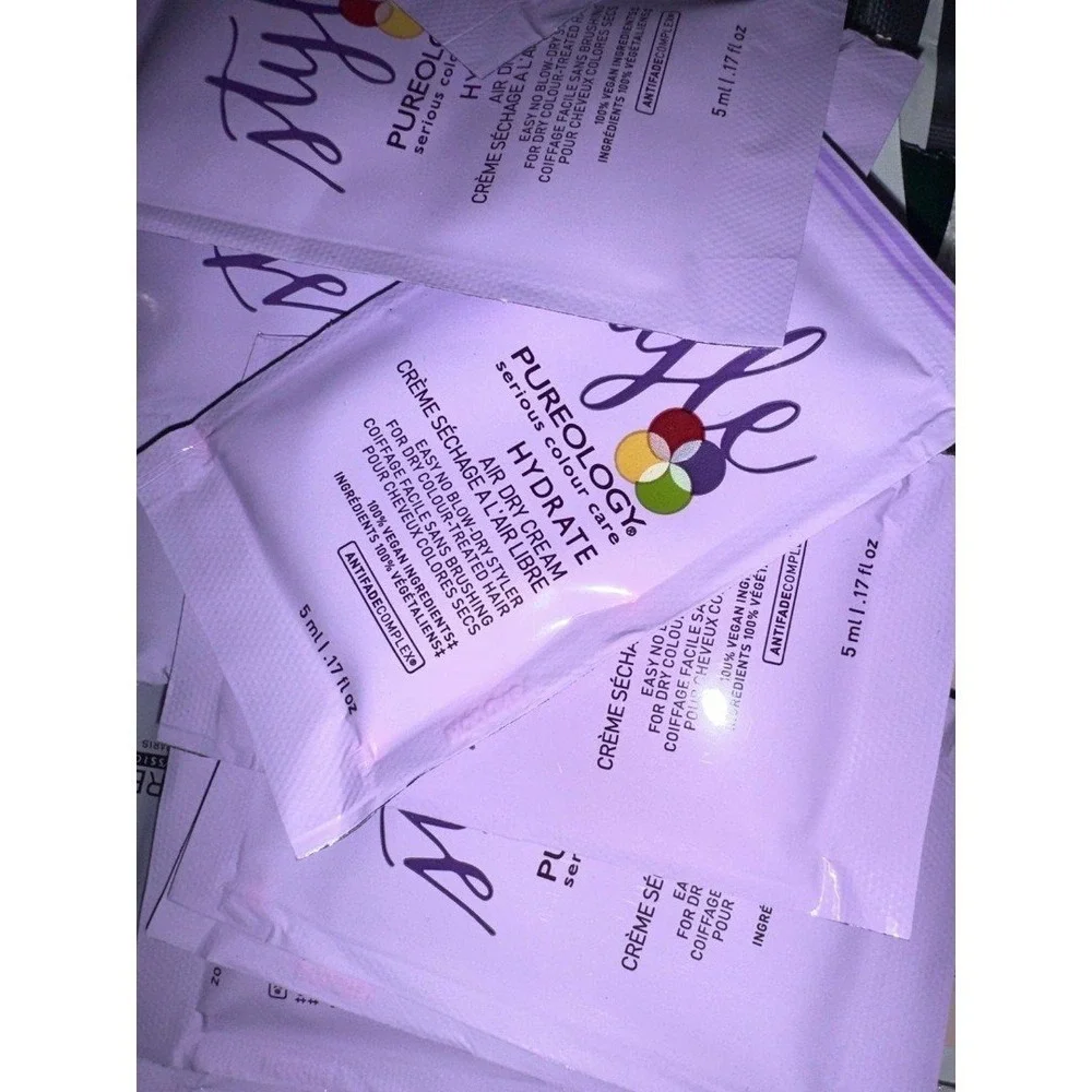 Pureology air dry‎ hydrate packs travel sample