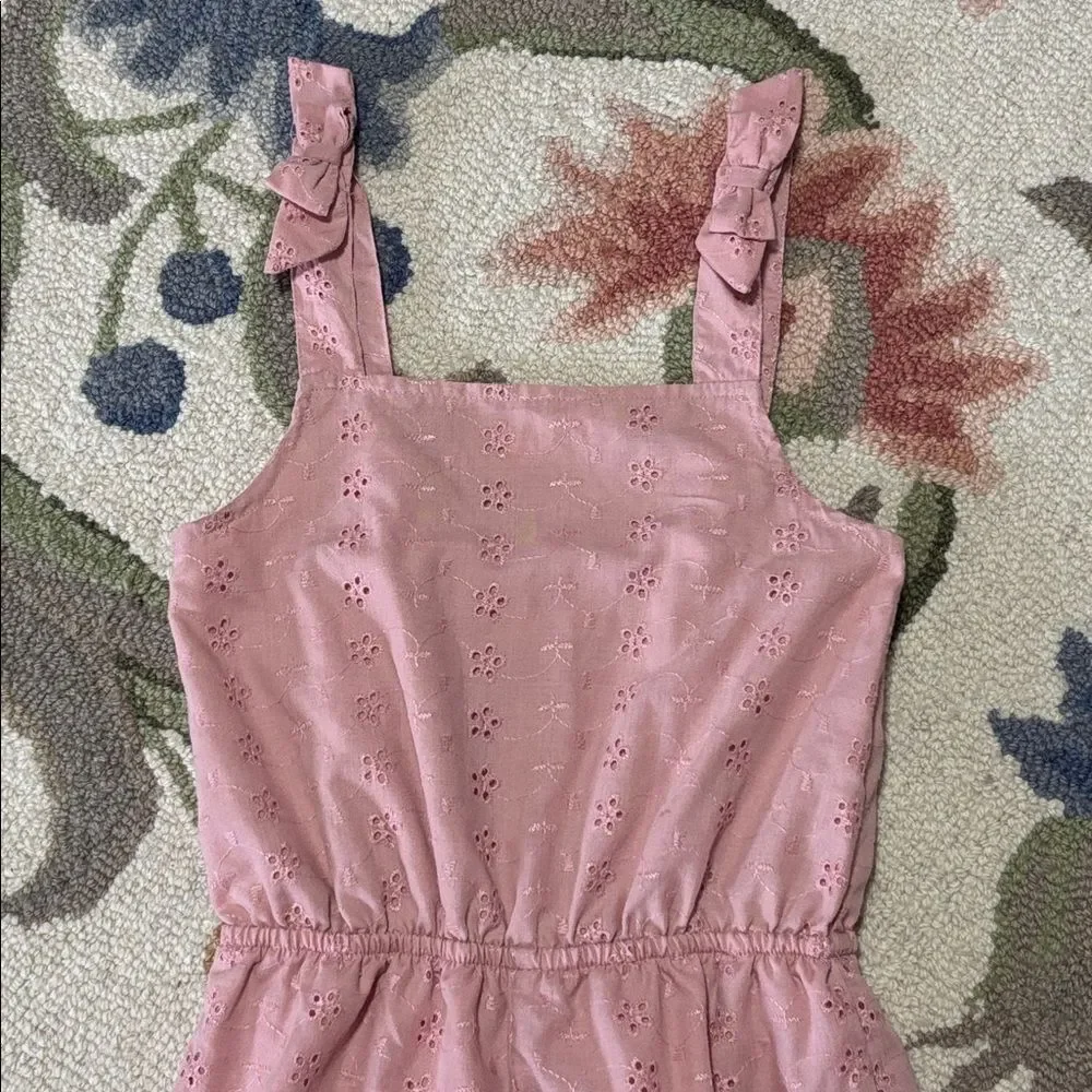 BCBG Kids dusty rose Girls eyelet Romper,  One Piece, 10