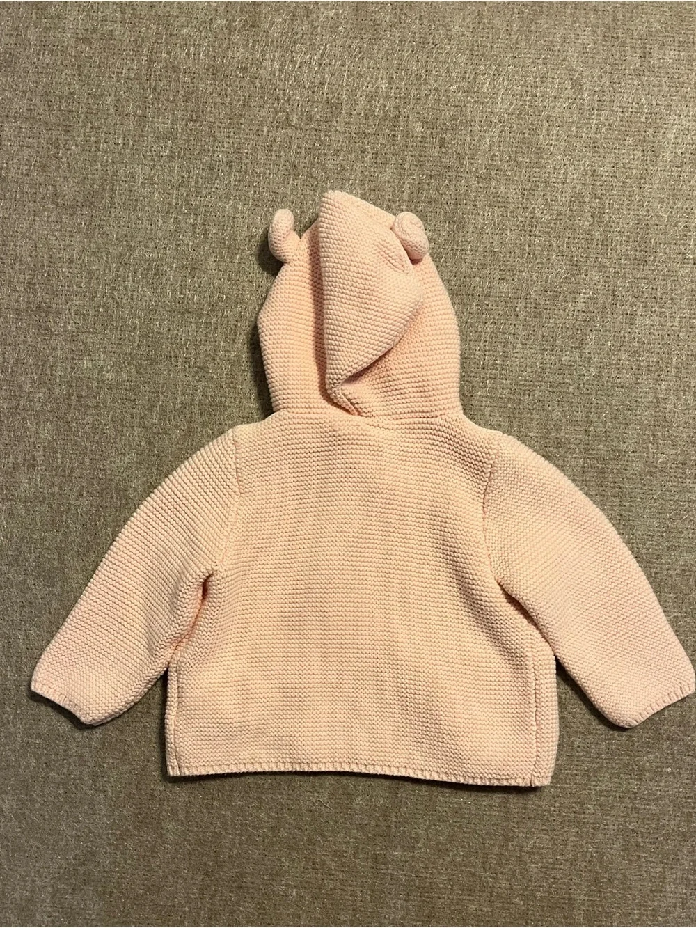 GAP Baby Hooded Knit Cardigan with Ear Accents - Pale Pink