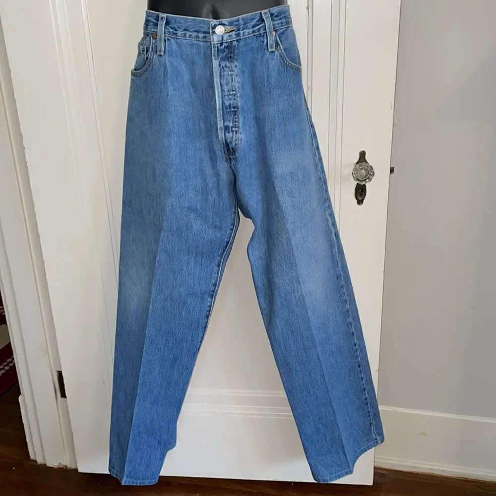 Levi’s 501‎ Button front blue denim cotton jeans