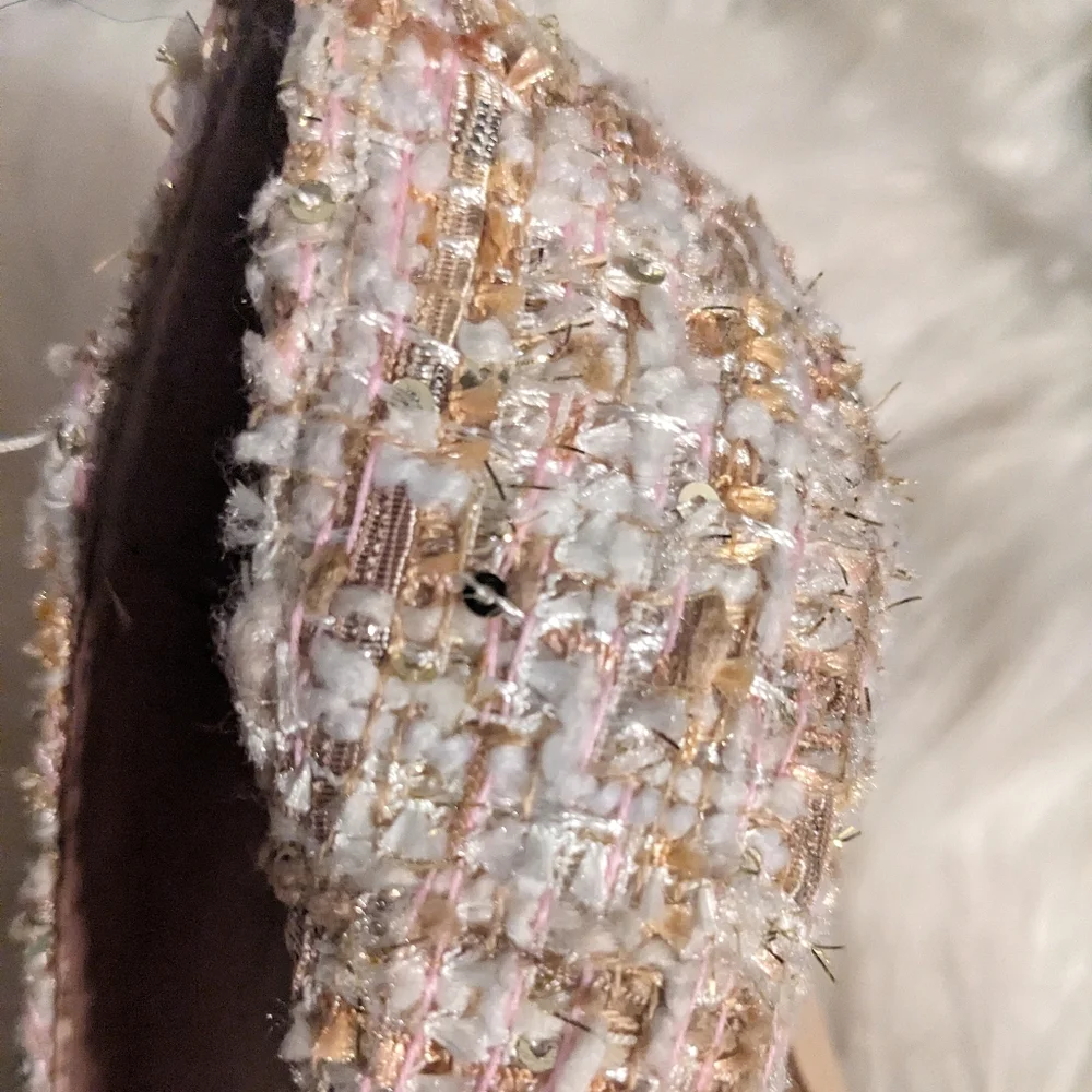 Kate Spade Lacy Tweed Heels 8.5 - Blush Pink Pastel