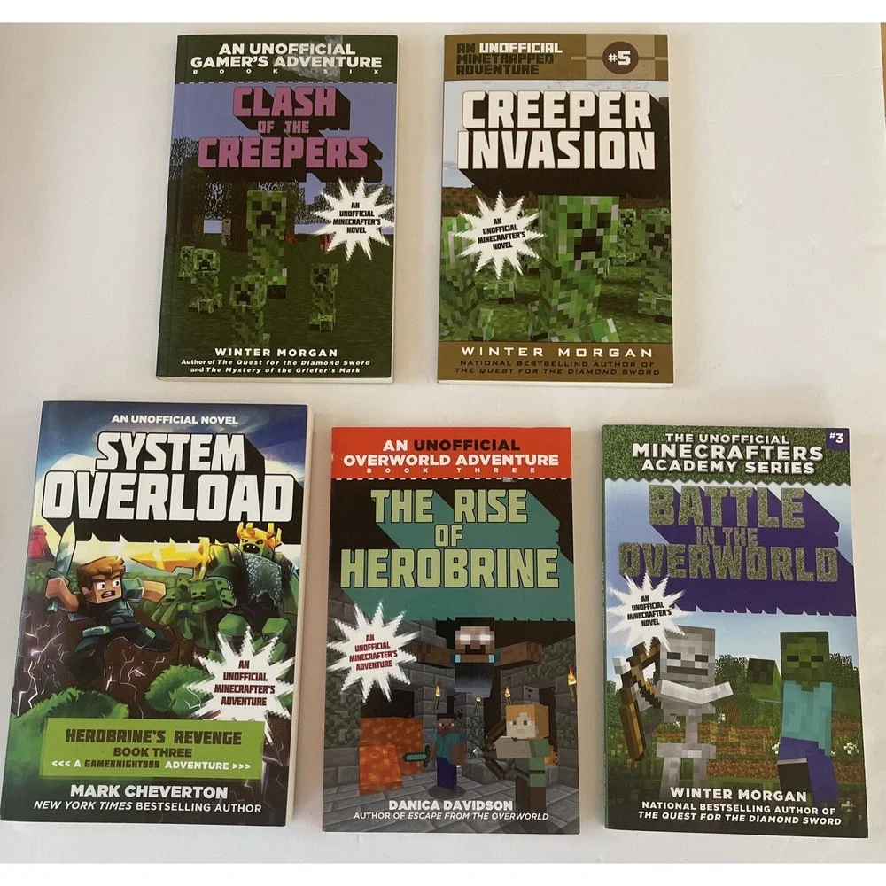 Minecraft Books An Official Unofficial Novel 5 Book Lot Creepers‎