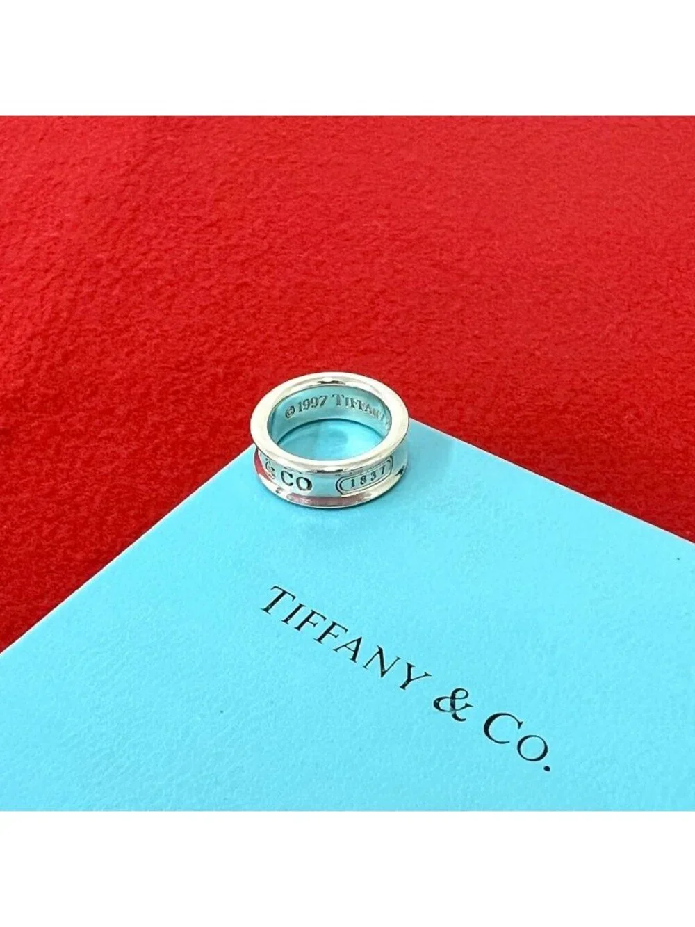 Tiffany & Co Vintage Narrow Ring Log 925 Sterling Silver