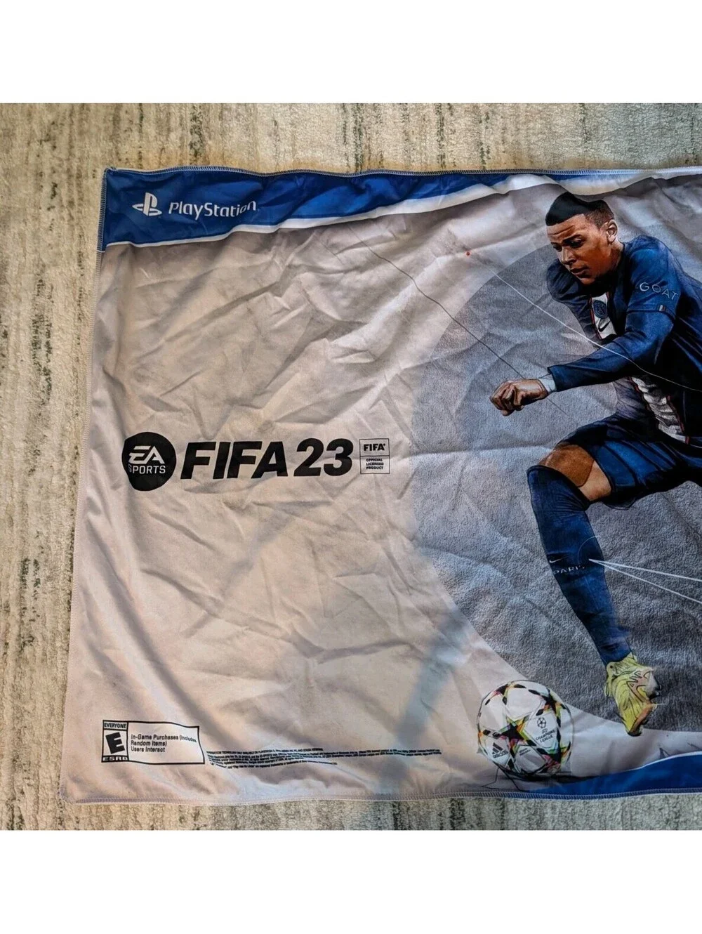 FIFA 23 Kylian Mbappe PlayStation HyperMotion GameStop Promo Fabric Banner Flag