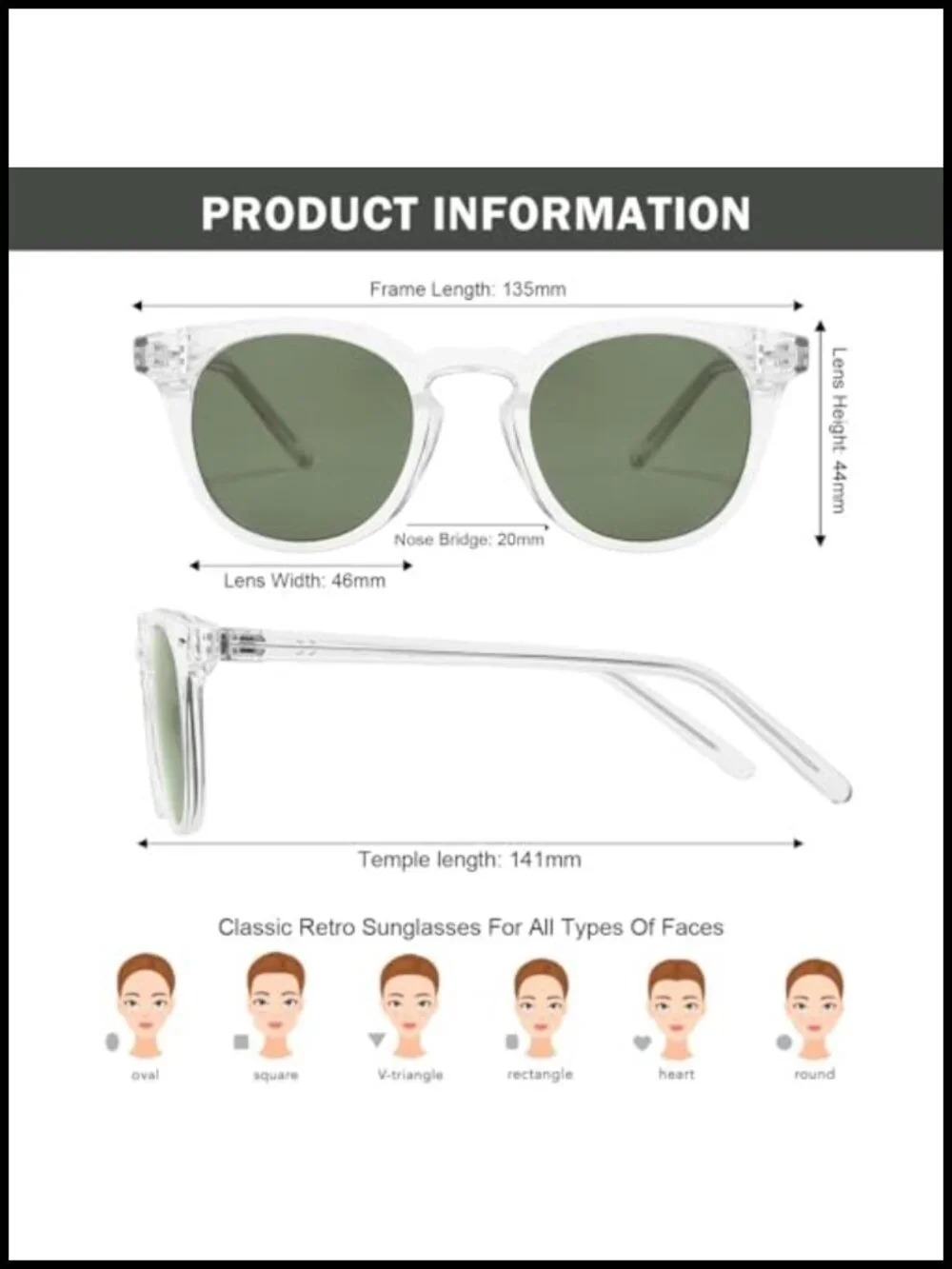 Polarized Round Sunglasses for Women Classic Retro Style UV Protection Small