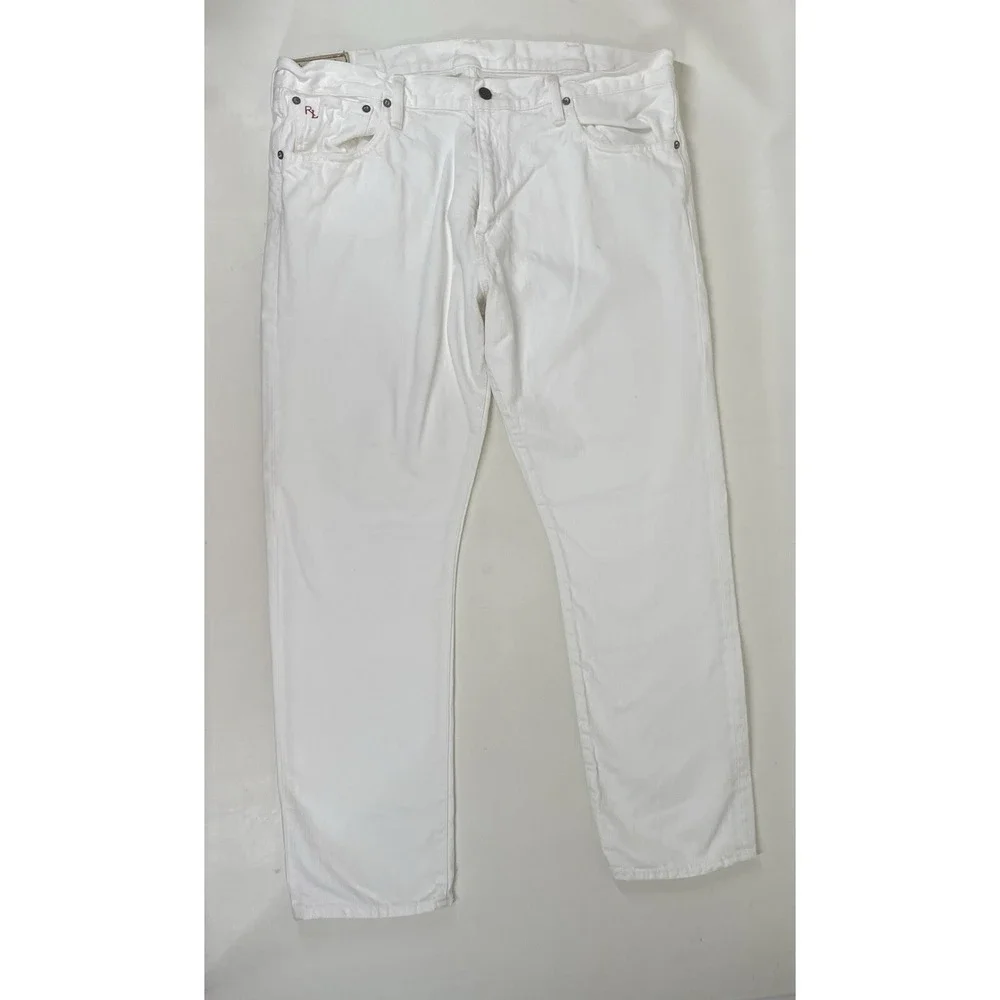 Polo Ralph‎ Lauren  Hampton Straight Selvedge Denim Jeans Mens 38x32 White