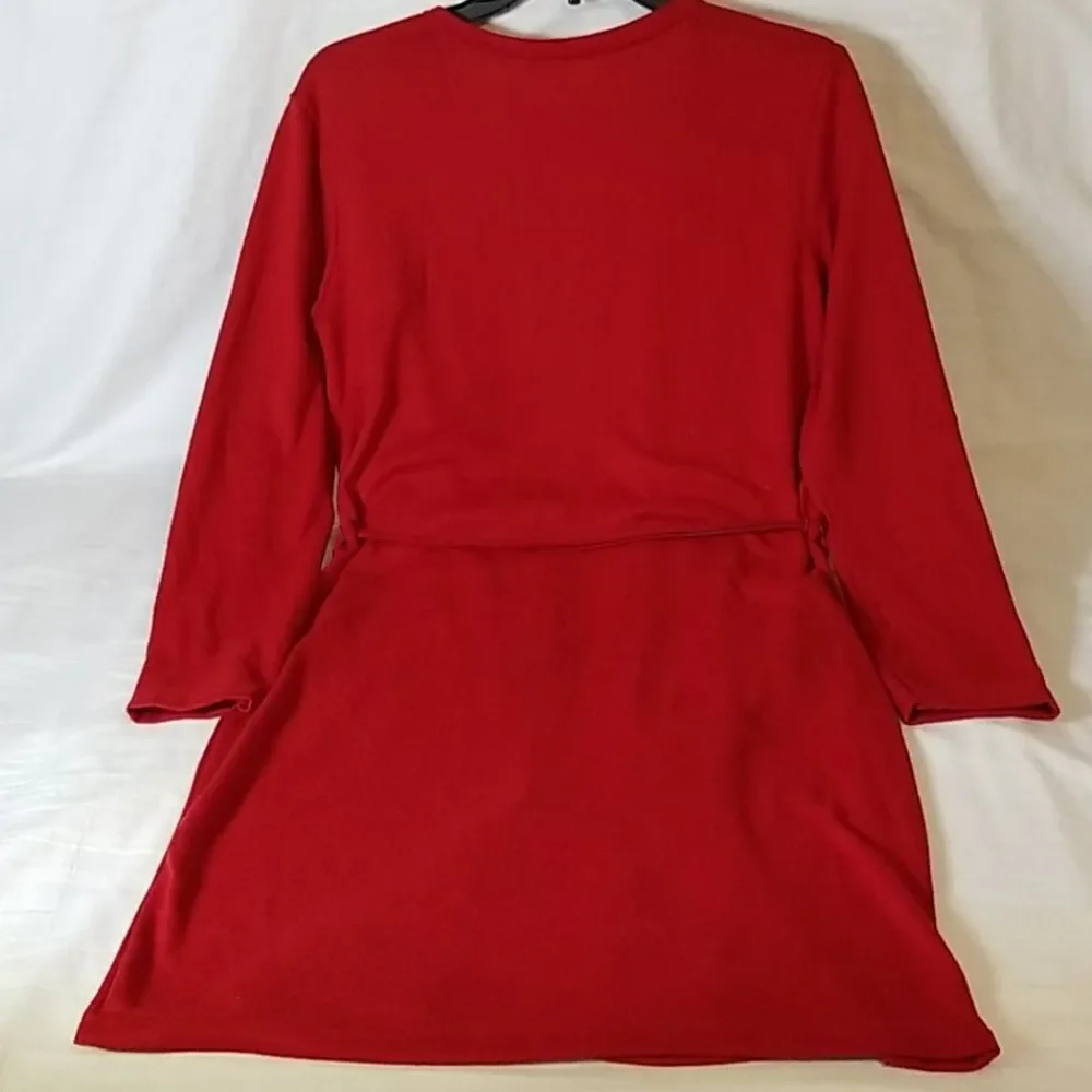 Deep Red Double Pocket Bathrobe‎
