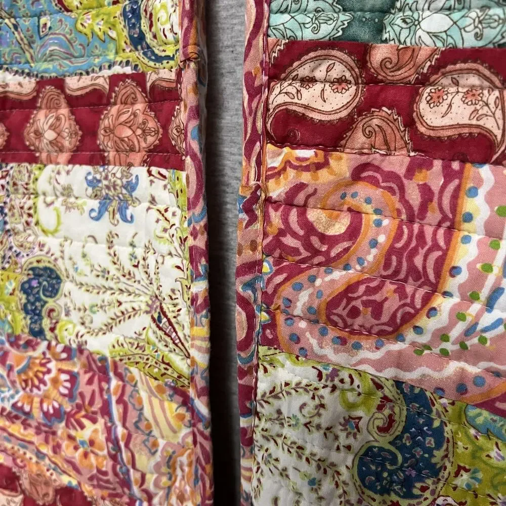 Cynthia Rowley Pillow Shams Set 2 Colorful‎ Paisley Quilted Boho 21x28 Bed Dorm