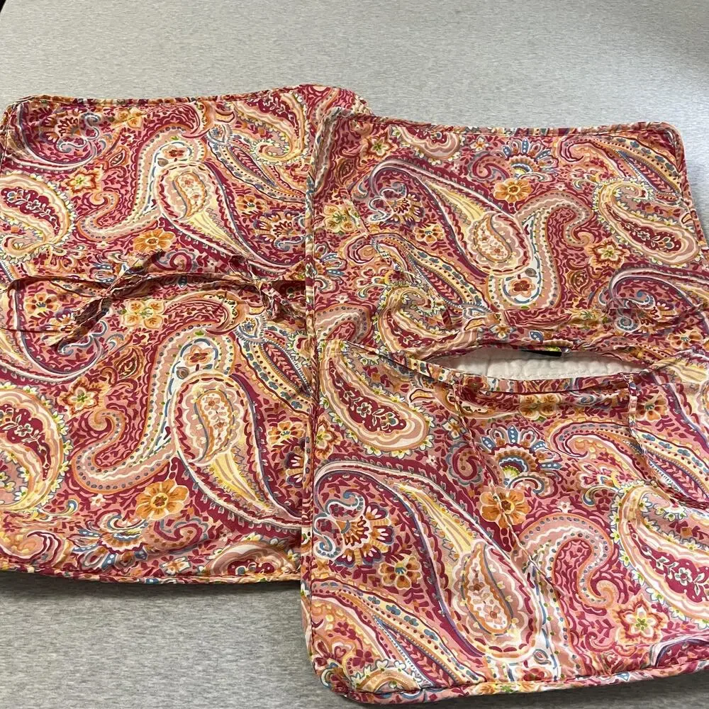 Cynthia Rowley Pillow Shams Set 2 Colorful‎ Paisley Quilted Boho 21x28 Bed Dorm