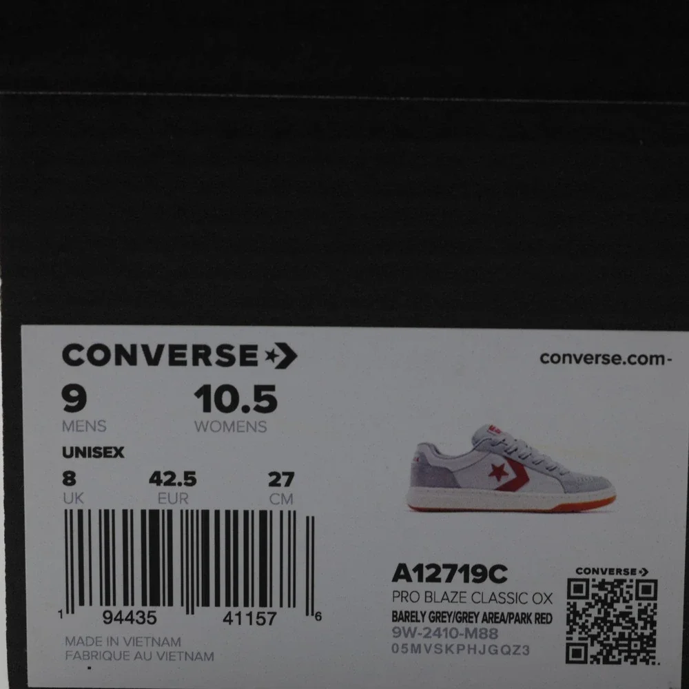 Converse Unisex Pro Blaze Classic Leather Suede Low‎ Shoes Gray/Burgundy Size 9