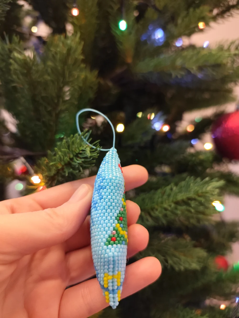 Handmade delicate blue