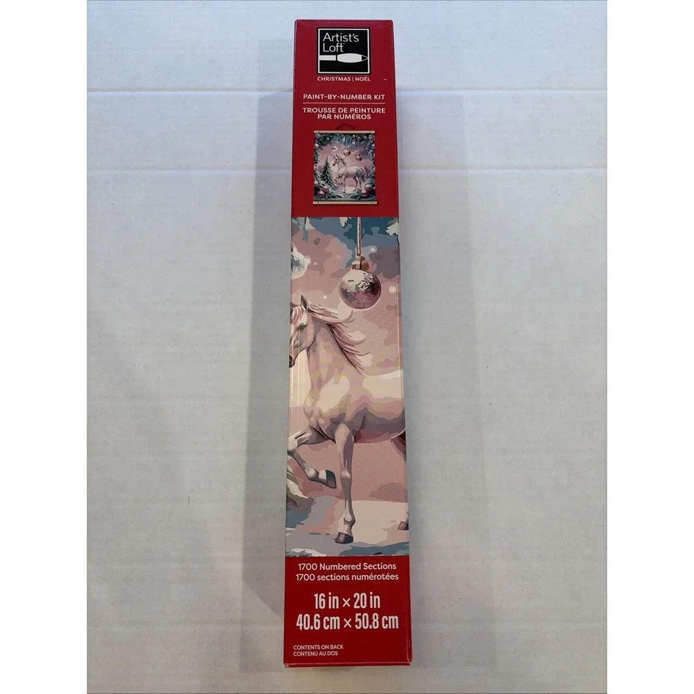 Artist's Loft Christmas Unicorn Ornament Scene Paint by Number Kit New in box