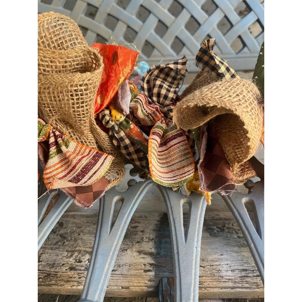 Fall rag garland / harvest / holiday / burlap/ farmhouse / rustic