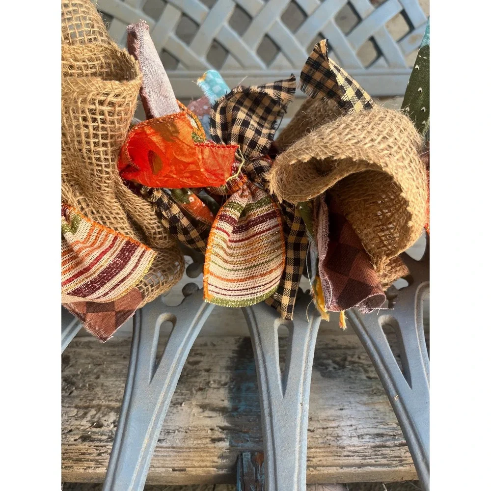 Fall rag garland / harvest / holiday / burlap/ farmhouse / rustic