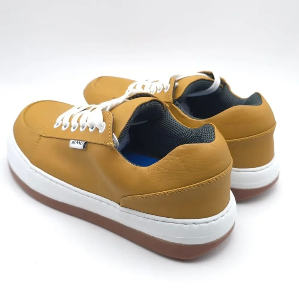 Sunnei NEW Shoes Sneakers Dreamy‎ Size 38 Platform Ocher Leather MADE IN ITALY