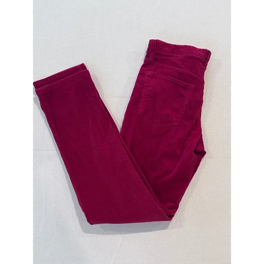 Banana Republic Mens Red Corduroy High Rise Straight‎ Pants Size 30x30 (tag 27L)
