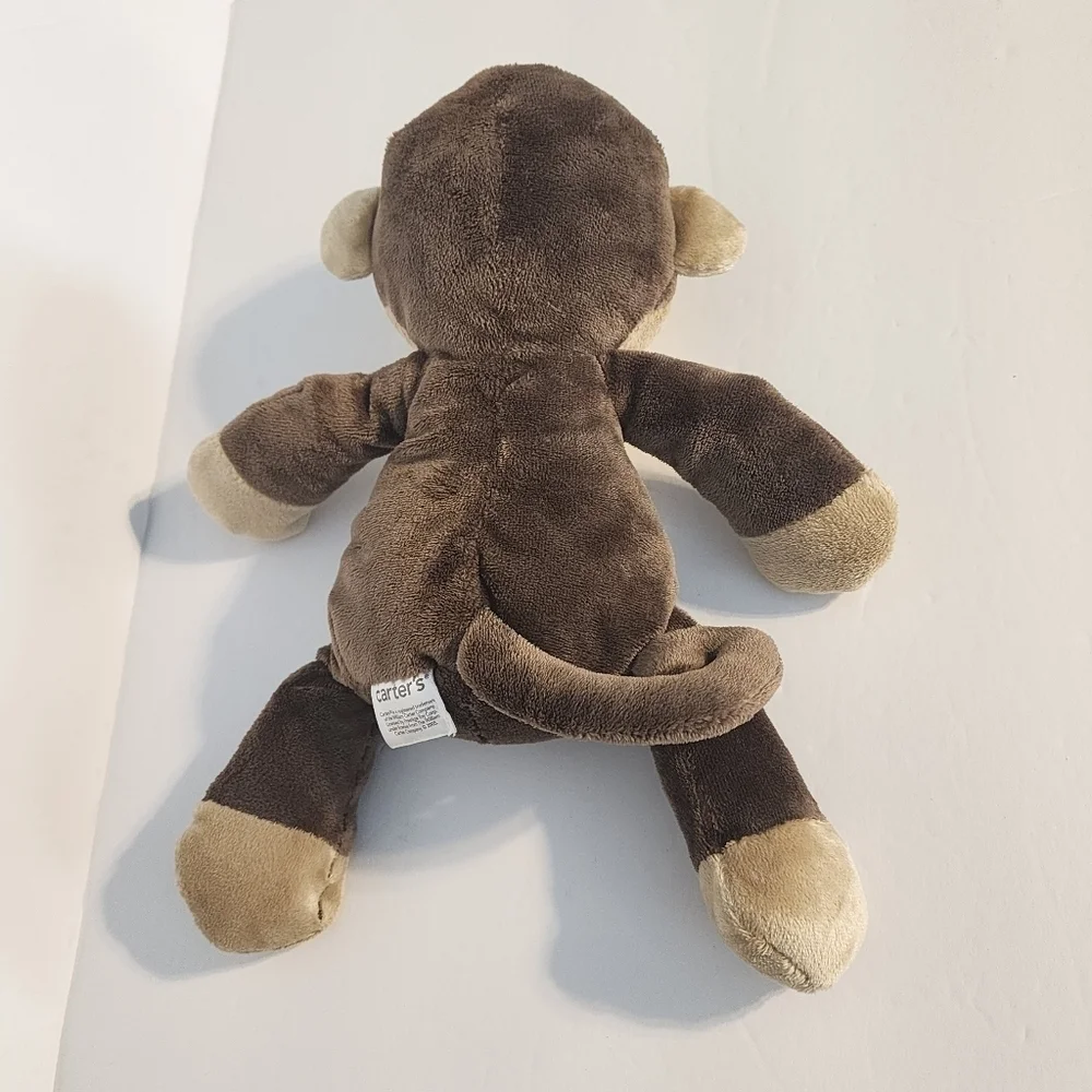 Carter's brown monkey rattle plush toy
