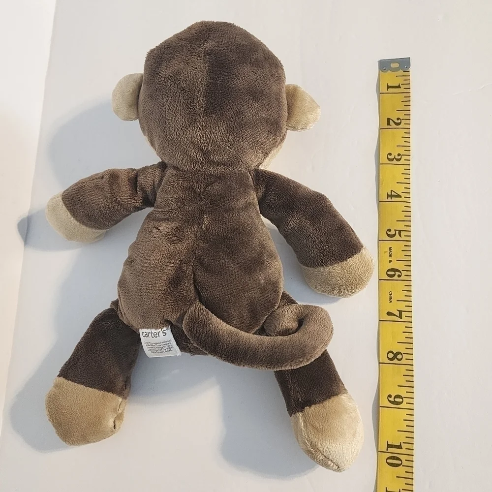 Carter's brown monkey rattle plush toy