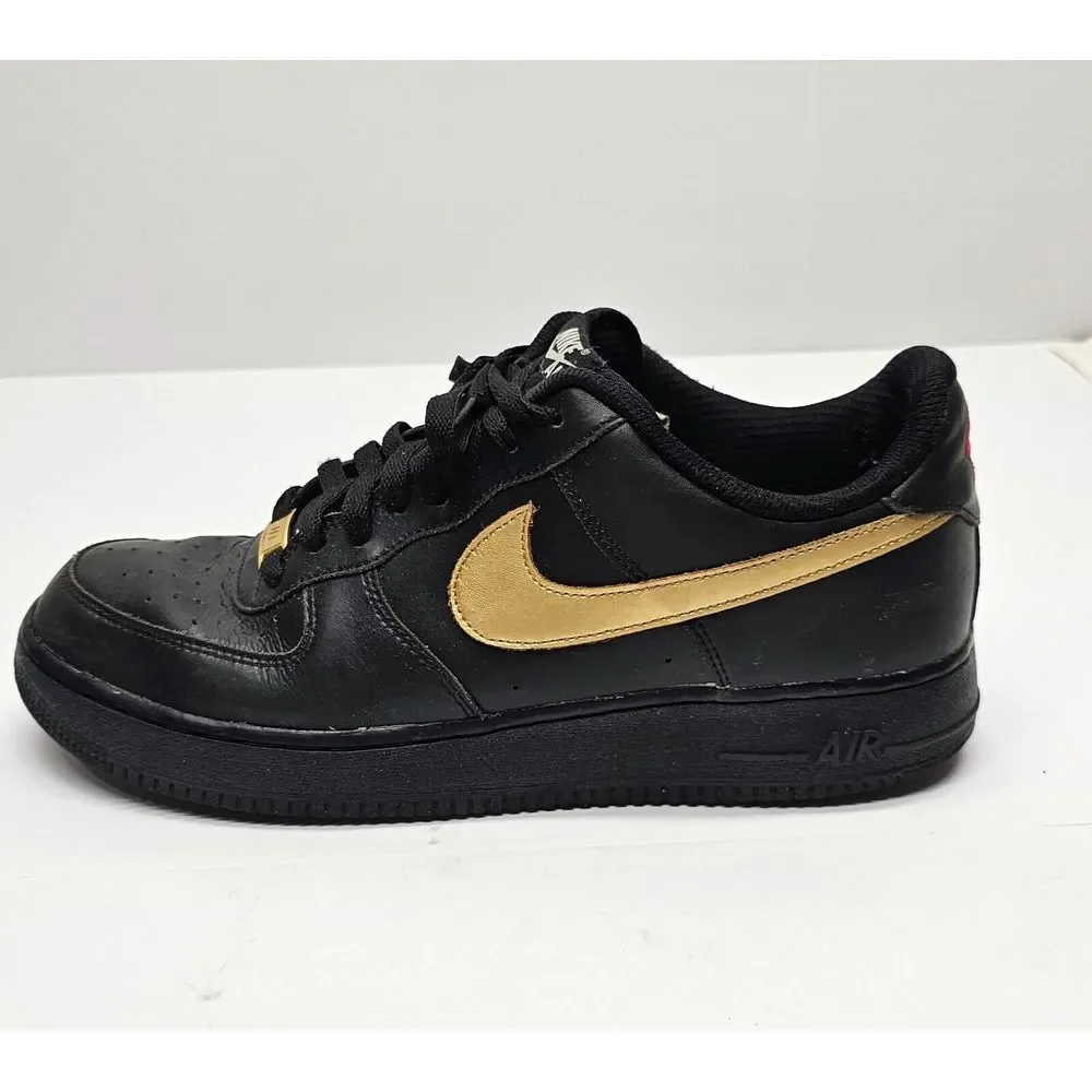 Nike‎ Air Force 1 Nike ID Black And Gold Size 11.5 Men's Red Nike Air On Heel