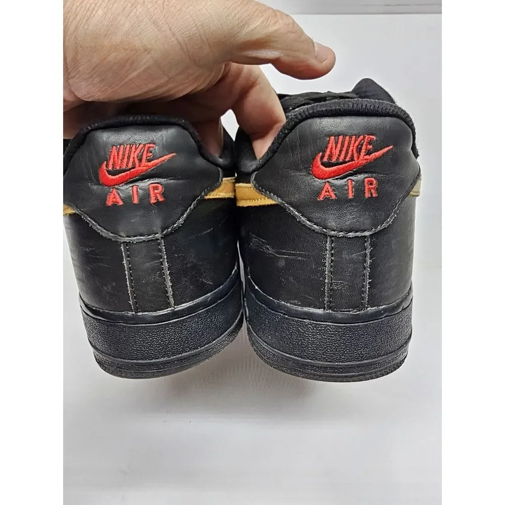 Nike‎ Air Force 1 Nike ID Black And Gold Size 11.5 Men's Red Nike Air On Heel
