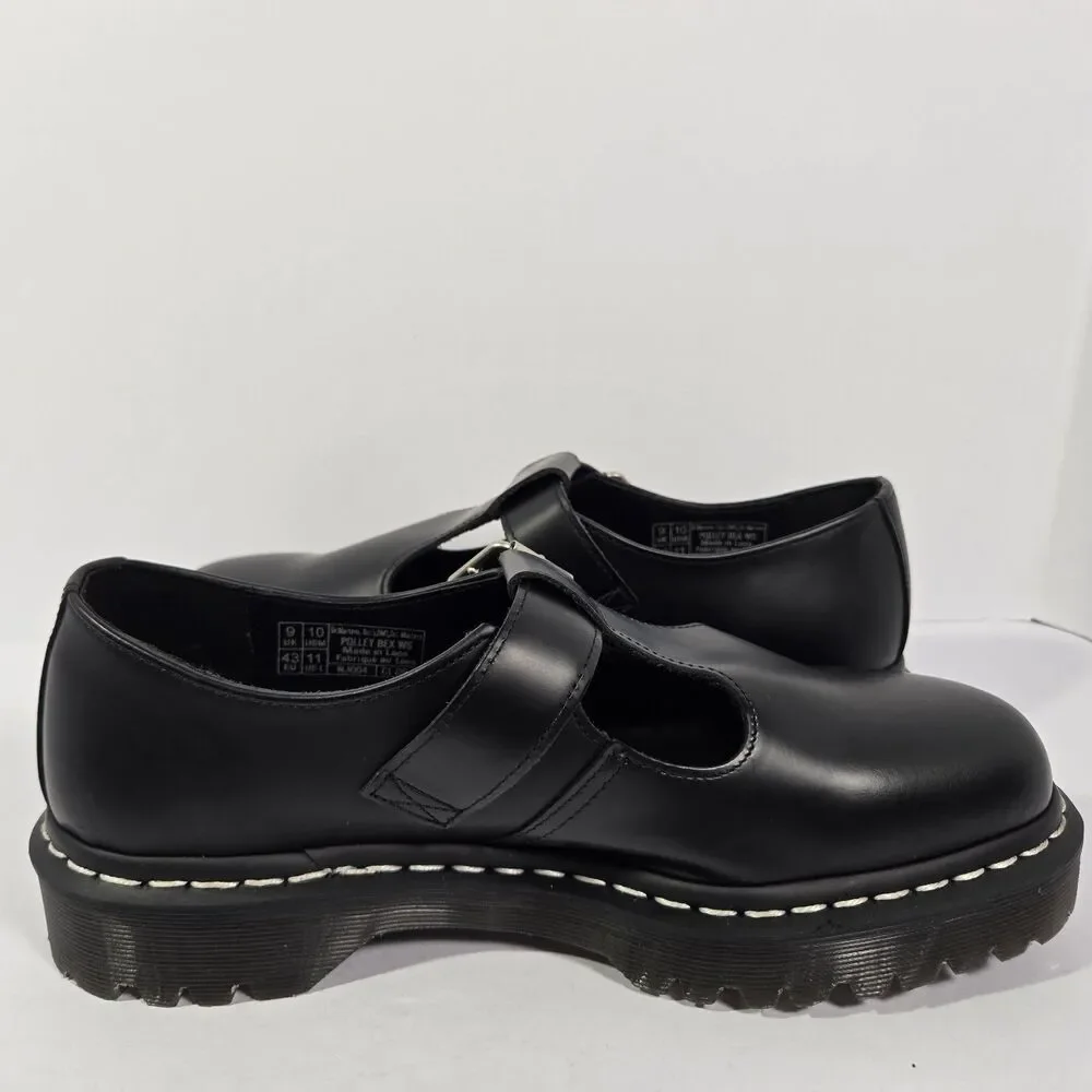Dr. Martens Polley Bex Smooth Leather Mary Jane Shoes Black Mens 10 Womens 11