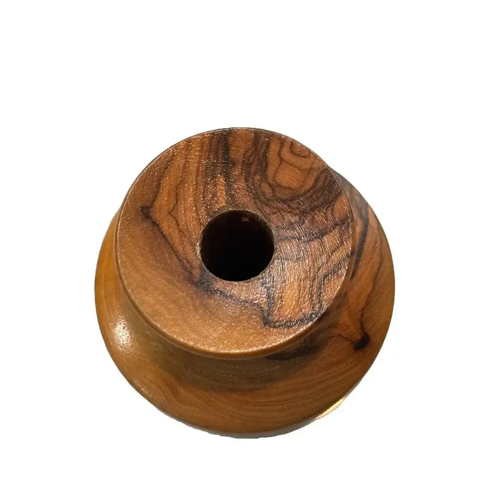 Jerusalem Olive Wood Bud Vase Handcrafted Natural Wood Grain 3.5