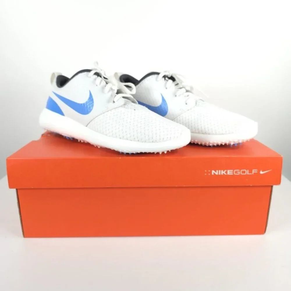 NWB NIKE GOLF ROSCHE G JR SUMMIT WHITE/UNIVERSITY BLUE UNISEX 909250-100 Size 7Y