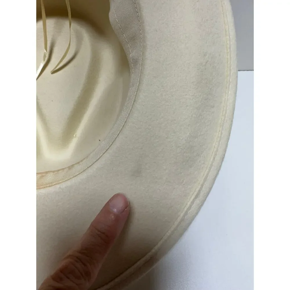 Altar’d State Women’s Fedora Hat 100% Wool White Western Cowboy