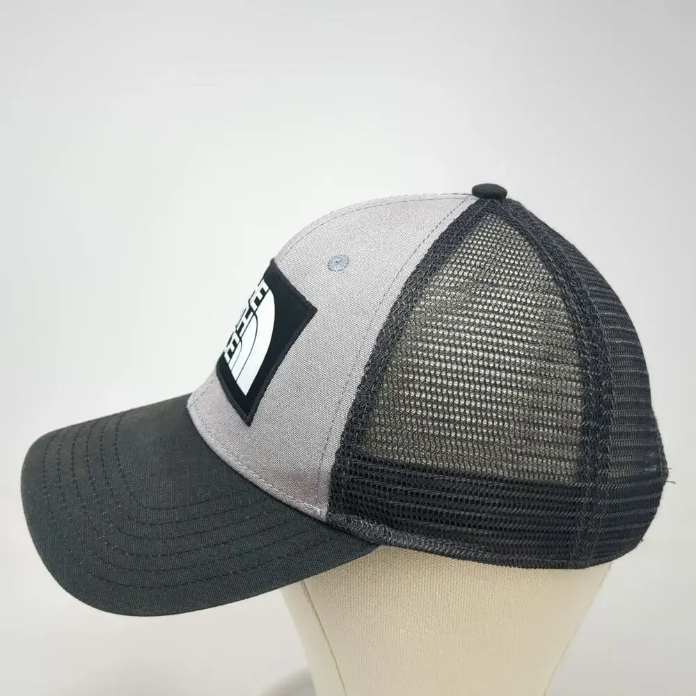 The North Face Trucker Hat Gray Black One Size Mesh Snapback Logo Patch Outdoor